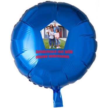 Lumise-Blauw-Rond ronde fotoballon blauw met tekst
