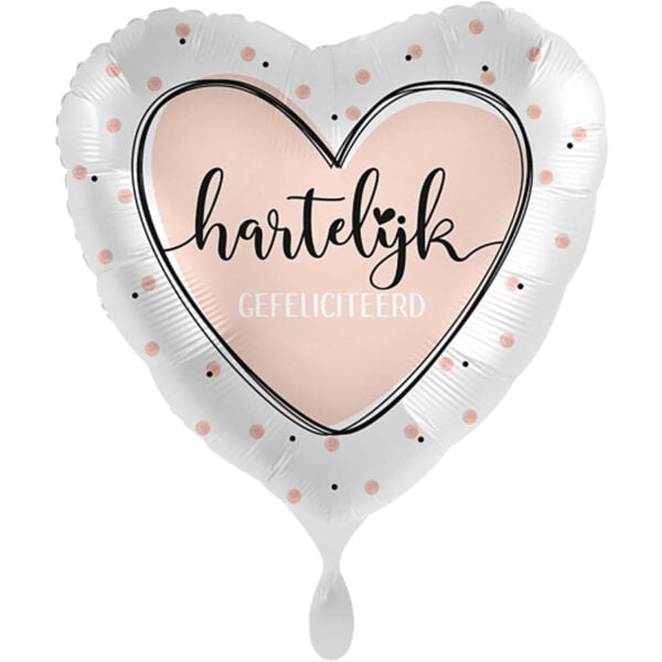 Folieballon Hartelijk gefeliciteerd (roze)