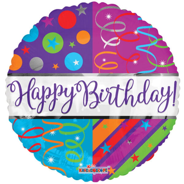 Folieballon Happy Birthday confetti