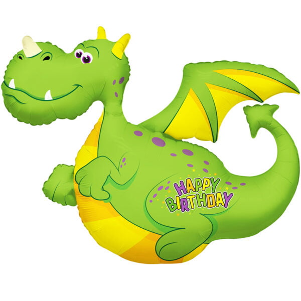 Folieballon XL – Happy Birthday draak