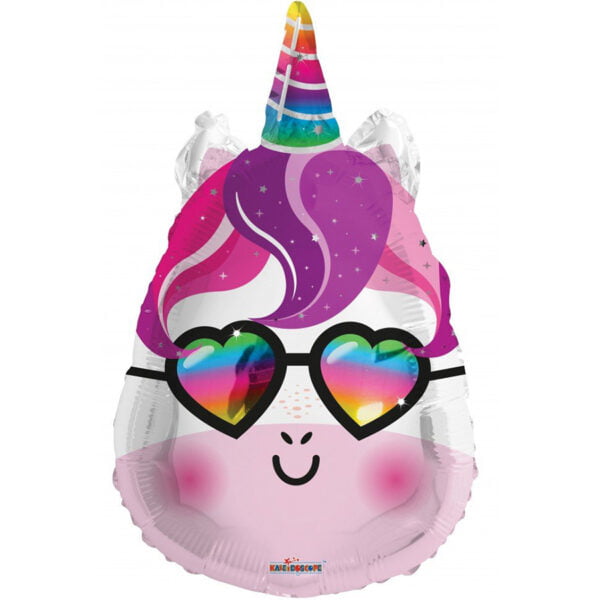 Folieballon Eenhoorn met zonnebril
