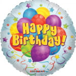 Folieballon Happy Birthday smileys