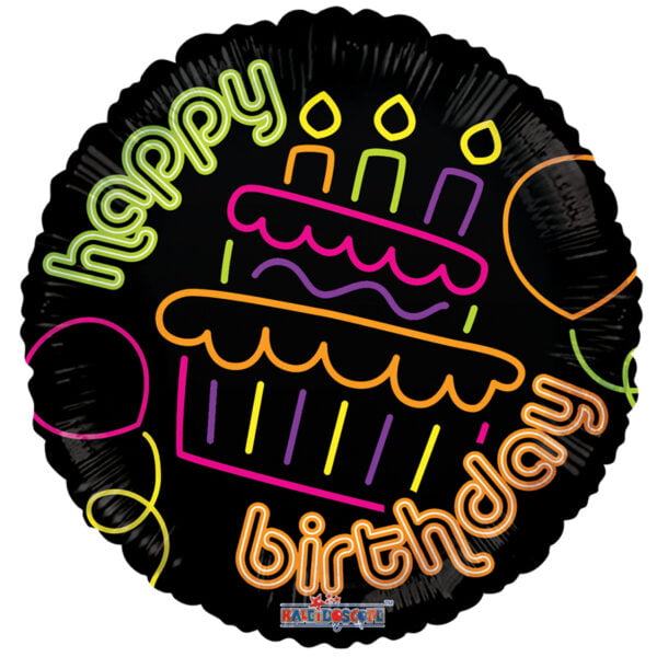 Folieballon Happy Birthday neon