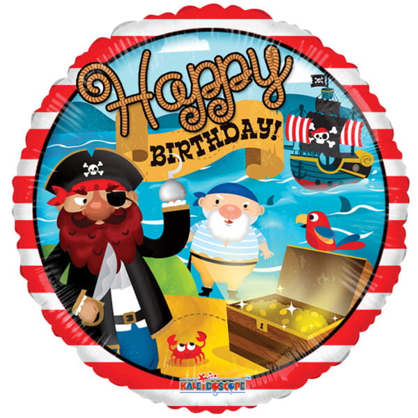 Folieballon Happy Birthday piraat