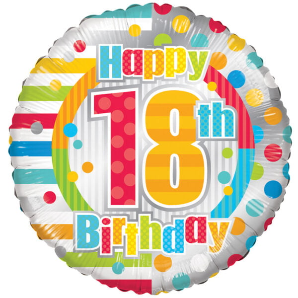 Folieballon Happy 18th Birthday