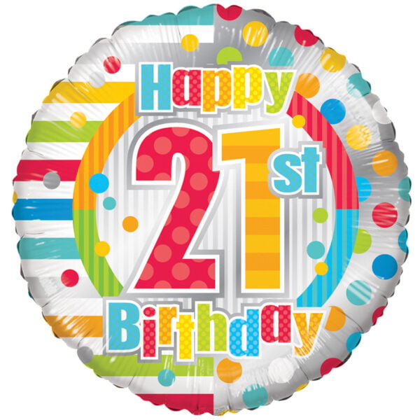 Folieballon Happy 21st Birthday