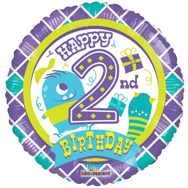 Folieballon Happy 2nd Birthday