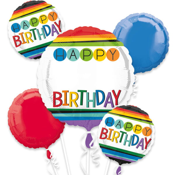 Tros folieballonnen Happy Birthday (personaliseerbaar)