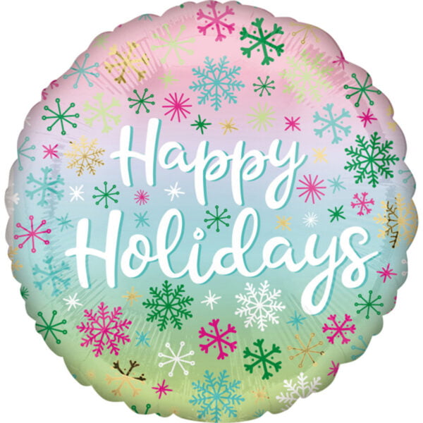 Folieballon Sneeuwvlokjes Happy Holidays Folieballon Sneeuwvlokjes Happy Holidays