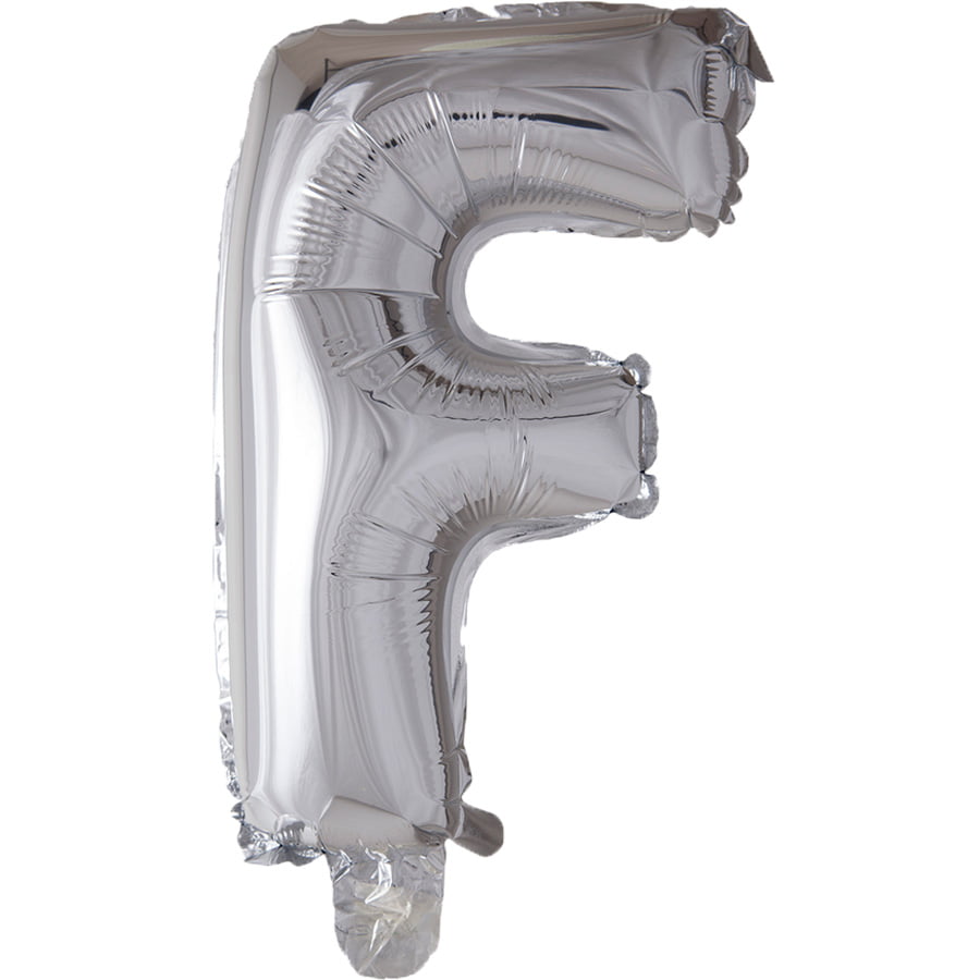 Folieballon Letter F zilver (XL) Folieballon Letter F zilver (XL)