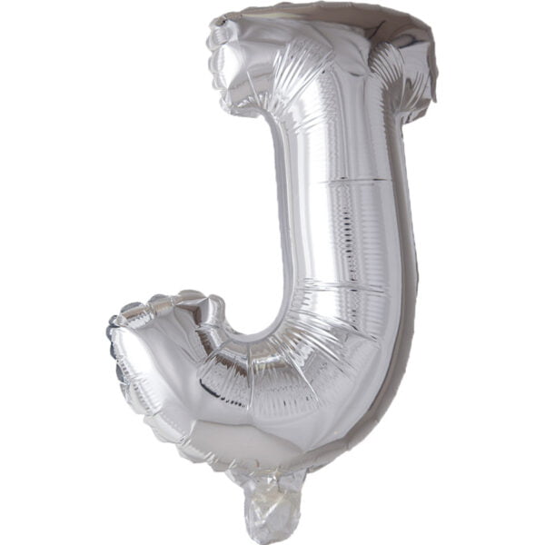 Folieballon Letter J zilver (XL)