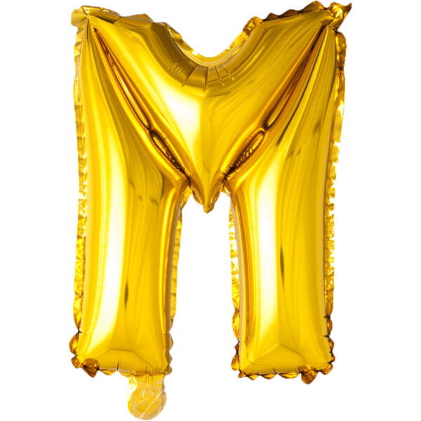 Folieballon Letter M goud (XL)