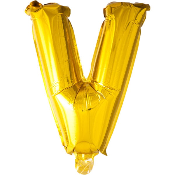 Folieballon Letter V goud (XL)
