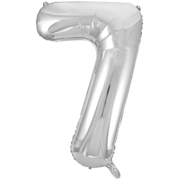 Folieballon Cijfer 7 zilver (L)