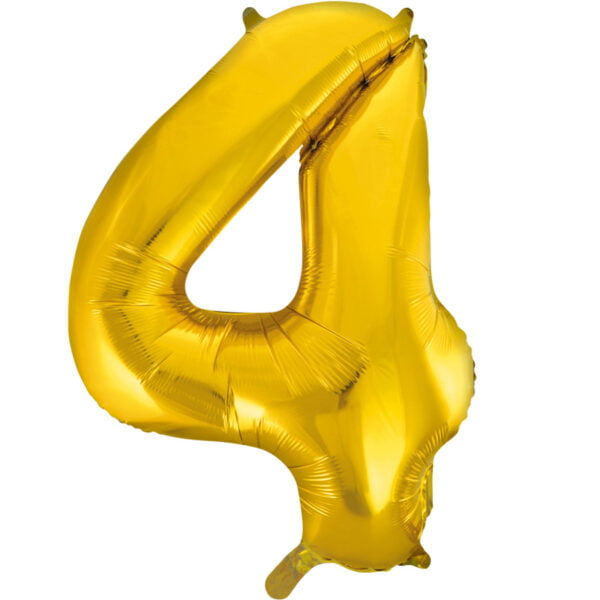 Folieballon Cijfer 4 goud (L)