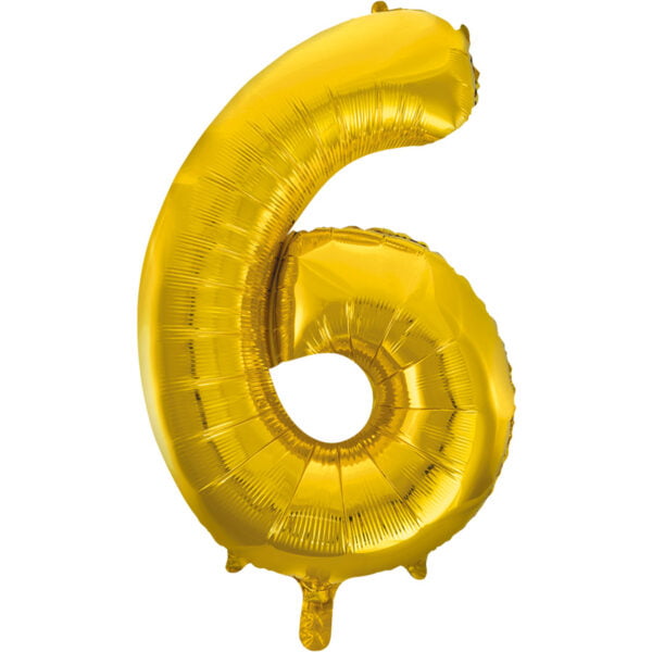Folieballon Cijfer 6 goud (L)