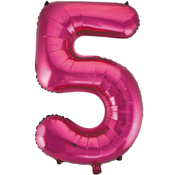Folieballon Cijfer 5 roze (L)
