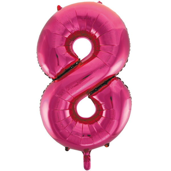 Folieballon Cijfer 8 roze (L)
