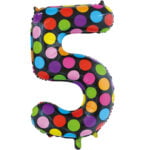 Folieballon Cijfer 4 stippels (L)