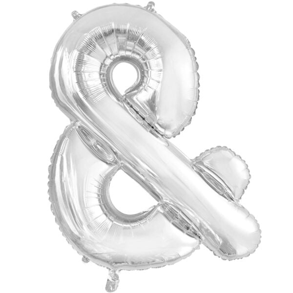 Folieballon En-teken & zilver (L)