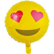 8992-Helium-ballon-rond-emoji-emoticon-smiley-liefde-verliefd-hartjes-geel
