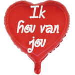 Folieballon Wit Hart ILY bloemen