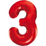 Folieballon Cijfer 2 rood (L)