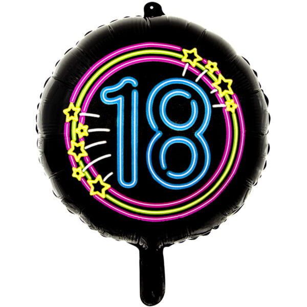 Folieballon 18 jaar neon