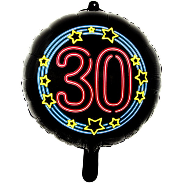 Folieballon 30 jaar neon