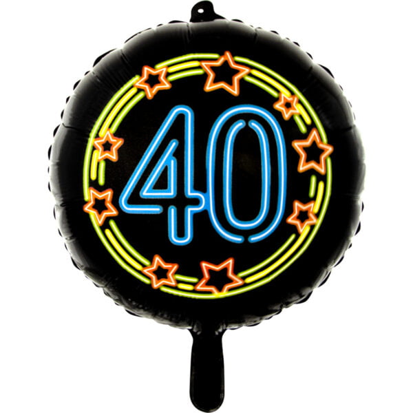 Folieballon 40 jaar neon