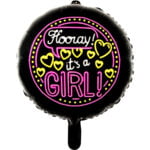 Folieballon Hooray! It’s a Boy! neon