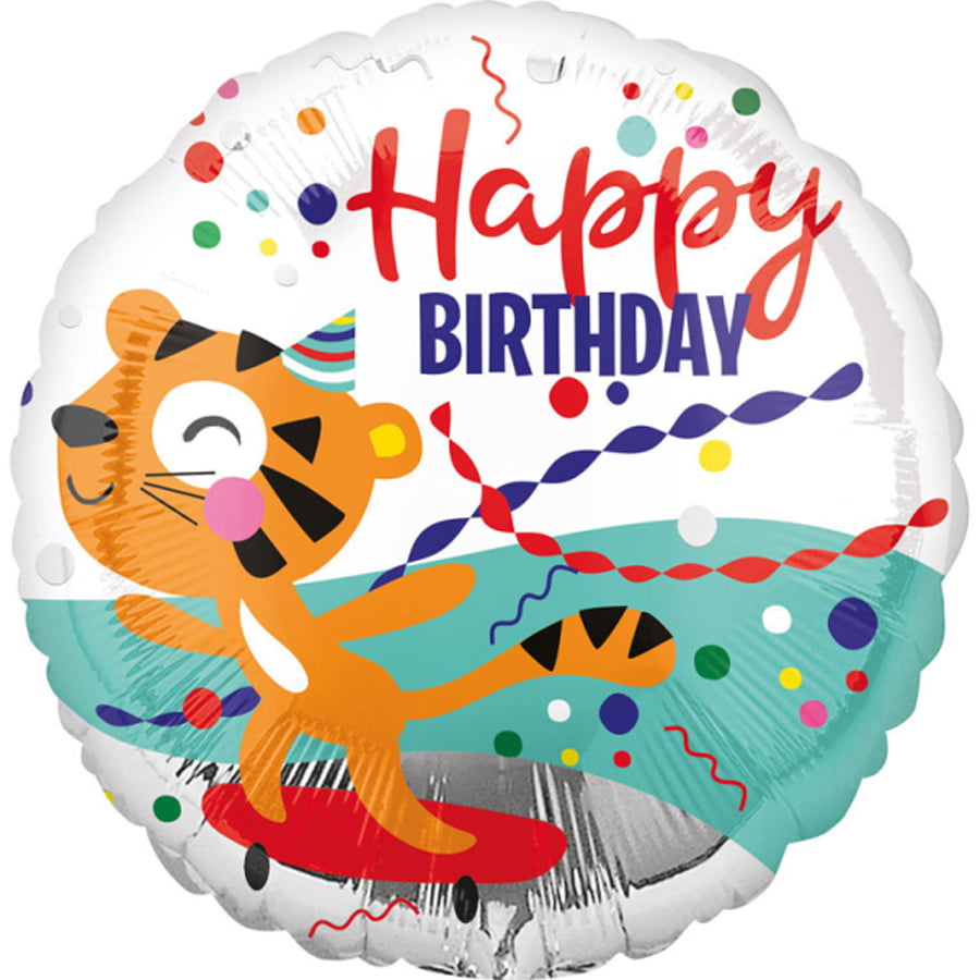 Folieballon Happy Birthday tijger Folieballon Happy Birthday tijger