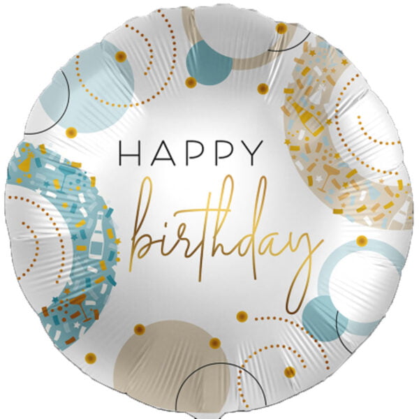 Folieballon Happy Birthday cirkels