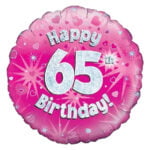 Folieballon Happy 65th Birthday (blauw) Folieballon Happy 65th Birthday (blauw)