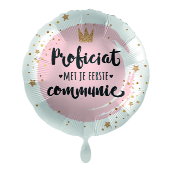 Folieballon Eerste Communie (roze)