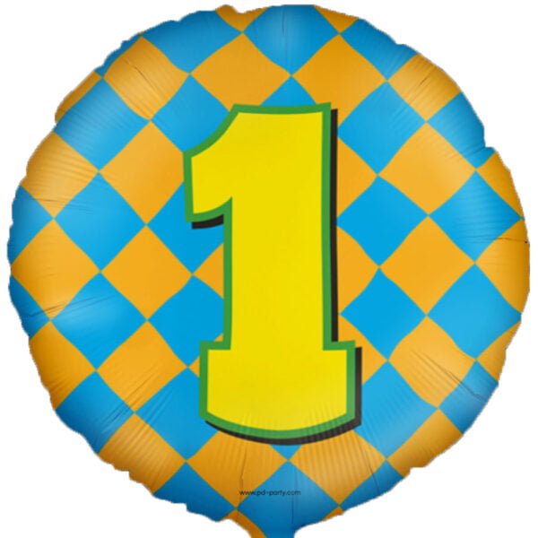 Folieballon Feestelijk motief “1”