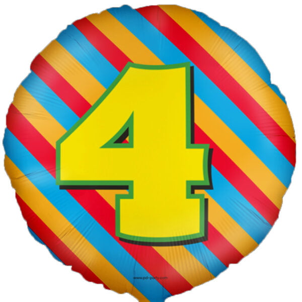 Folieballon Feestelijk motief “4”