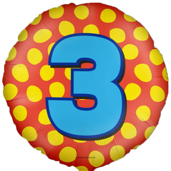Folieballon Feestelijk motief “3”