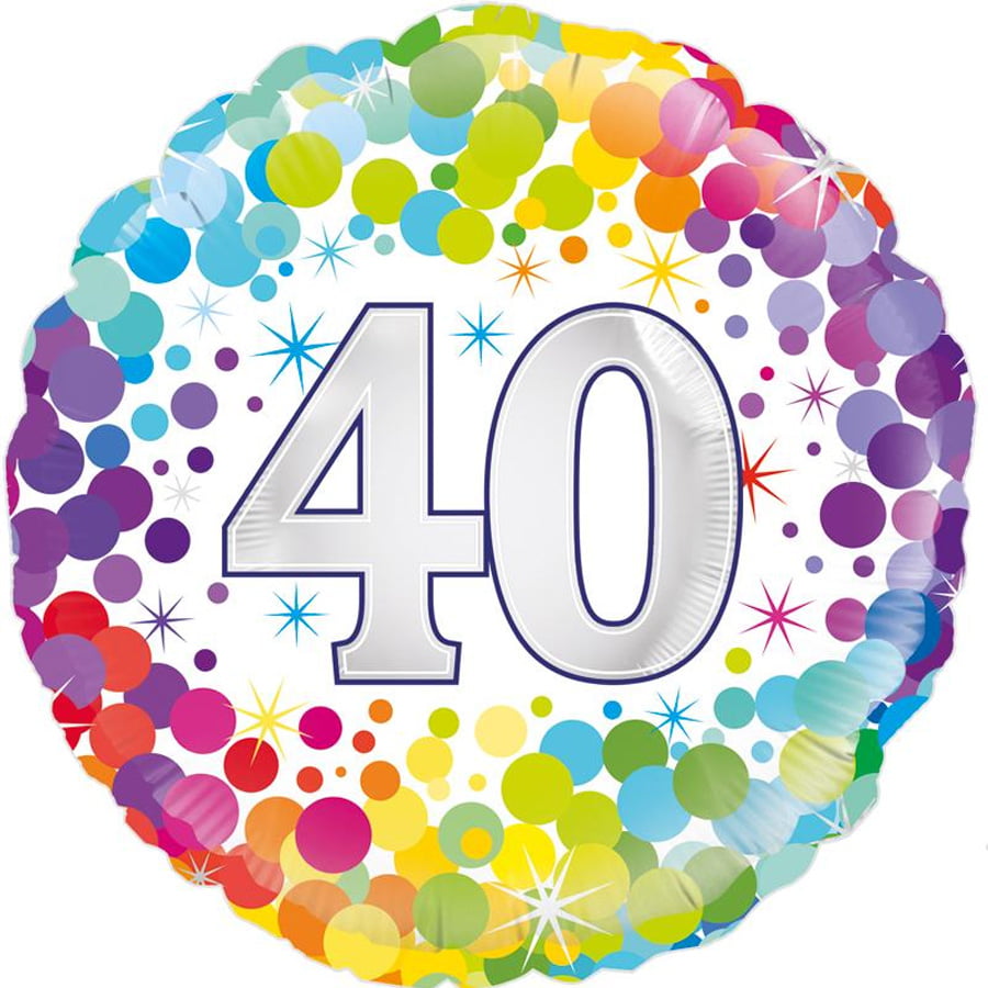 Folieballon Confetti Birthday 40 Folieballon Confetti Birthday 40
