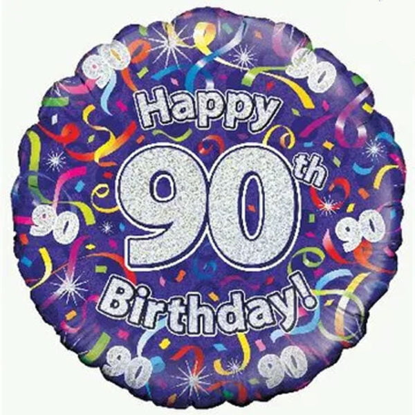 Folieballon Serpentines Happy 90th Birthday