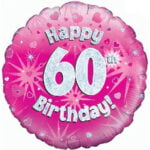 Folieballon holografisch 50th Happy Birthday Roze