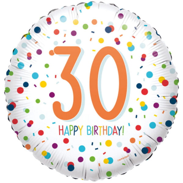 Folieballon Confetti 30 Happy Birthday