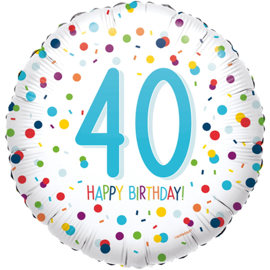 Folieballon Confetti 40 Happy Birthday Folieballon Confetti 40 Happy Birthday