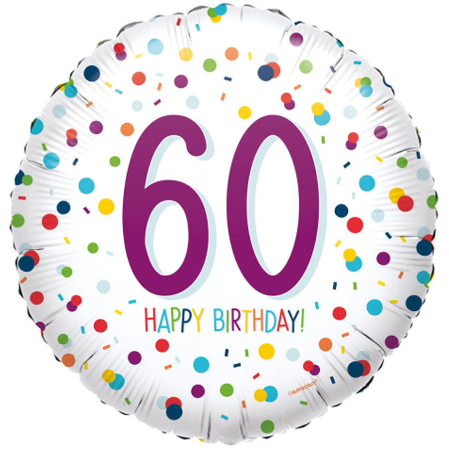 Folieballon Confetti 60 Happy Birthday Folieballon Confetti 60 Happy Birthday