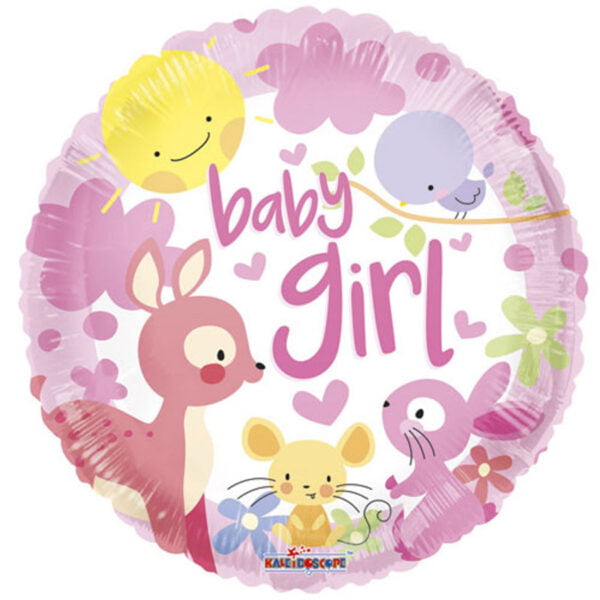 Folieballon Baby Girl bosdieren
