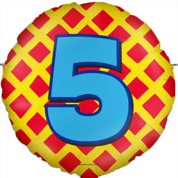 Folieballon Feestelijk motief “5”