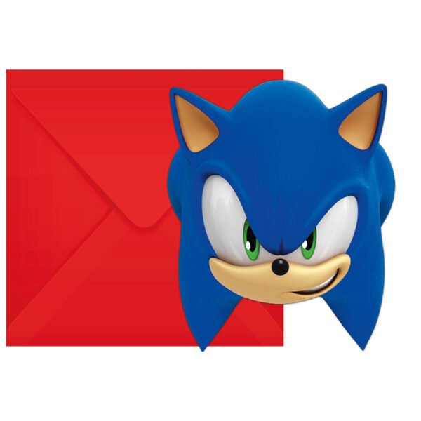 Sonic the Hedgehog, uitnodiging kaartjes (6 stuks)