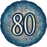 Folieballon “90” Glitter Party Marine Blauw Goud