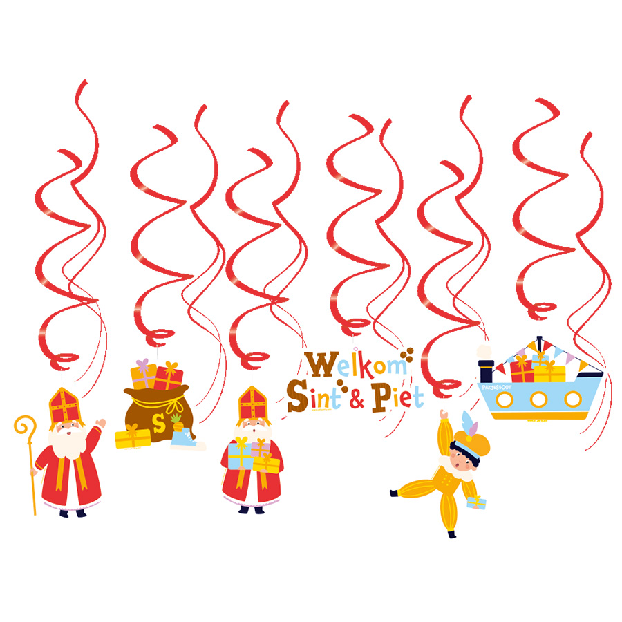 Sinterklaasfeest Swirls Welkom Sint & Piet Sinterklaasfeest Swirls Welkom Sint & Piet