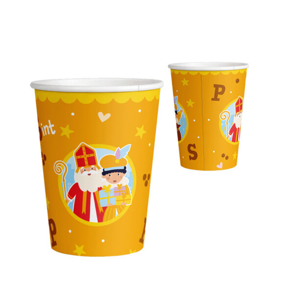 Sinterklaasfeest bekertjes Sint & Piet (8 stuks)